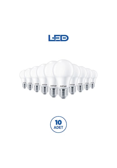 Rtl01125-10 Rother A60 Led Ampul 15w E27 1520 Lümen 3000k Sarı Işık Enerji Tasarruflu Ampul 10 Adet