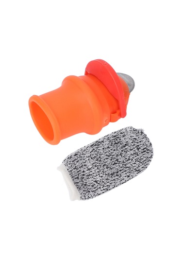 Maiyame Bahçe Hasat Ve Budama Bıçağı - Paslanmaz Çelik Bıçaklı Silikon Parmak Korumalı Parmak Bıçağı 1 Adet Bıçak + 1 Adet Korumalı Parmaklık