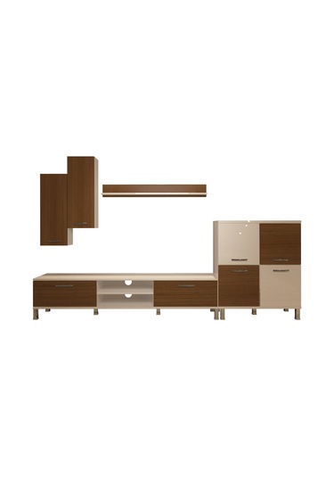 Decoraktiv Eko 6 Mdf Dvd Krom Ayaklı Tv Ünitesi Tv Sehpası Beyaz - Ceviz