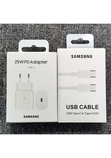 Samsung Samsung 25w Süper Hızlı Şarj Cihazı Tip C Kablo S24/s23/s22/s21/s20/note10+/z Flip/fold/a Serisi Bize 1