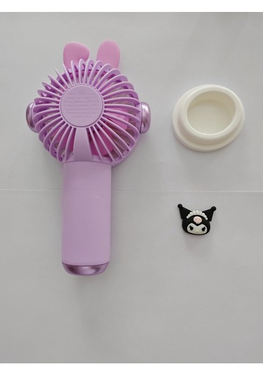 Mini El Fanı Büyük Boy Şarjlı Telefon Tutuculu Figürlü 3 Kademeli Taşınabilir Vantilatör Masa El Tipi Serinletici