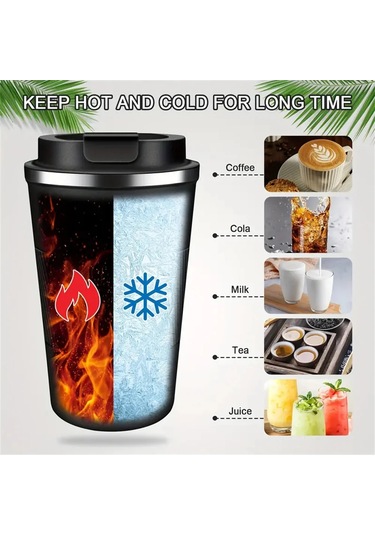 Paslanmaz Çelik Yalıtımlı Fincan 12.85/17.25oz Çift Katmanlı Diğer Siyah