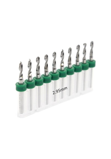 Mikro Karbür PCB Matkap Ucu Metal CNC Sondaj 10lu Set 2.95mm
