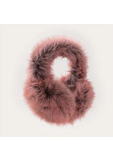 Primepickings Kadın Kırmızı Katlanır Uzun Tüylü Kulaklık Ayarlanabilir Yumuşak Kürk