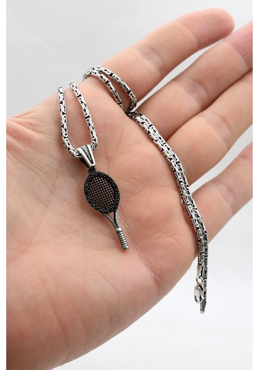 Tenis Raketi 925 Ayar Gümüş Kral Zincir 2mm 902415 Gümüş