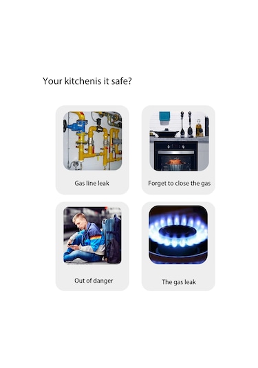 Aubyhe Kablosuz Gaz Kaçağı Alarm Dedektörü - 433 Mhz Frekans, Yüksek Sesli, Otomatik Gaz Kesme, Wi-fi Bağlantılı, Duvara Monte