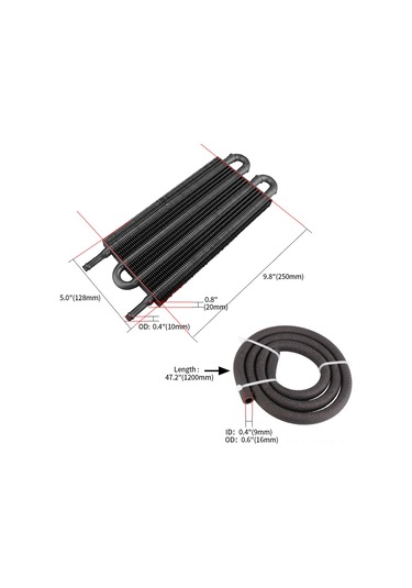Maiyame Otomatik Klima Borulu Kondenser 4 Satır Siyah - Isı Dağıtımı İyileştirici Araba Donanım Parçası