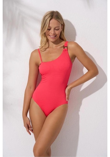 Pierre Cardin Kadın Tek Omuz Aksesuarlı Nar Çiçeği Mayo C7t4n1o142 001