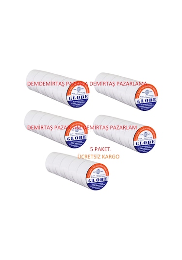 Globe beyaz İzole Bant 50 Adet 5 Paket Elektrik Bantı