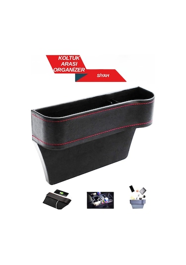 Araba Koltuk Arası Bardak Tutucu Organizer Siyah Set Oto Bardaklı