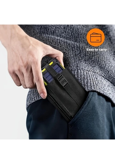 20w 4 Katlı Siyah Güneş Paneli Taşınabilir Katlanabilir Usb Şarj Cihazı Kamp Seyahat İçin Solar Panel