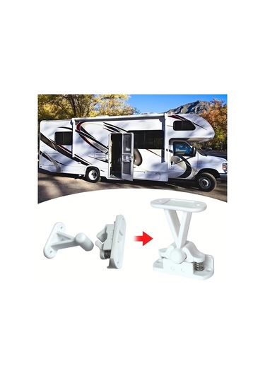 Sunshine011 Beyaz Dayanıklı Pvc Karavan Kapı Tutucu Ayarlanabilir T Şekilli Manyetik Kilit Beyaz