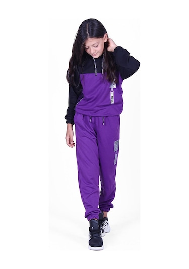 Fyk Kids Snow Fashıon Baskılı Kız Eşofman Takımı Mor