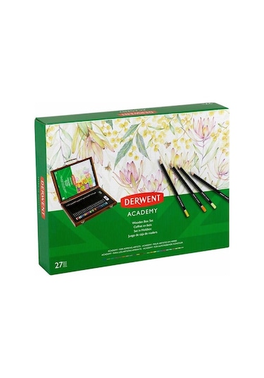 Derwent Academy 27'li Kuruboya Set Ahşap Kutu