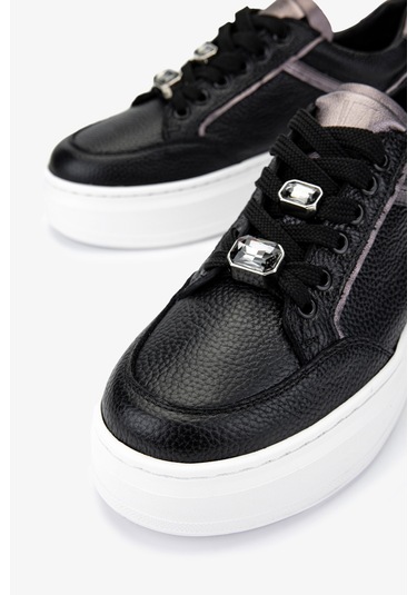 Valmenti Kadın Hakiki Deri Sneakers & Spor Ayakkabı 1116 450 Bn Ayk Y25 Syh Fltr/ant/ant Ts Siyah