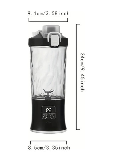 Fastbuy Kompakt Usb Şarjlı Blender, 20oz, Beyaz, Dijital Ekran, Paslanmaz Çelik Beyaz