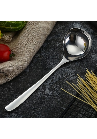 Lichen 304 Paslanmaz Çelik İçme Kaşığı, Yulaf Lapası Kaşığı, Gümüş