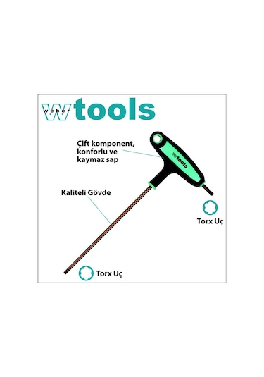 Weber Tools T Saplı Torx Tornavida T8 x 100 MM