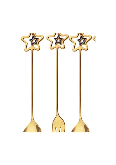 Suntek Magideal 6x Paslanmaz Çelik Kaşık Çatal Yılbaşı Yıldız