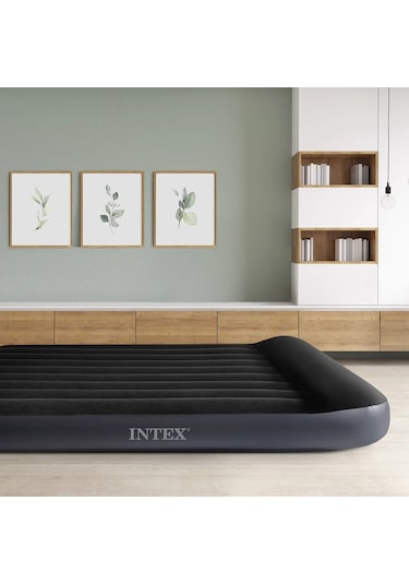 INTEX Full Dura-Beam Pillow Rest Classic şişme yatak-Koyu Mavi-Küçük çift kişilik Koyu Mavi