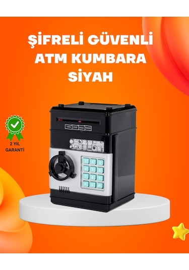 Otomatik Para Çeken Şifreli Atm Tasarımlı Kumbara