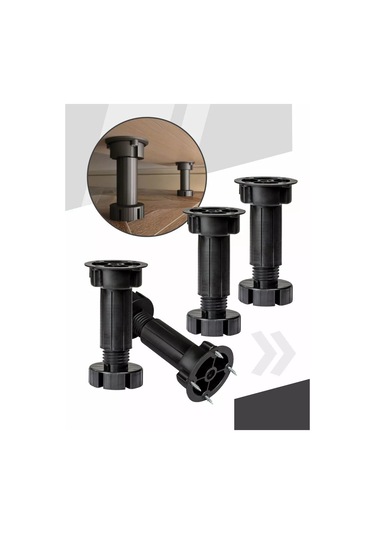 Centr Mebel'noj Furnitury Plastikten Yapılmış Ayarlanabilir Mobilya Ayarı 4 Adet 93583348 Siyah