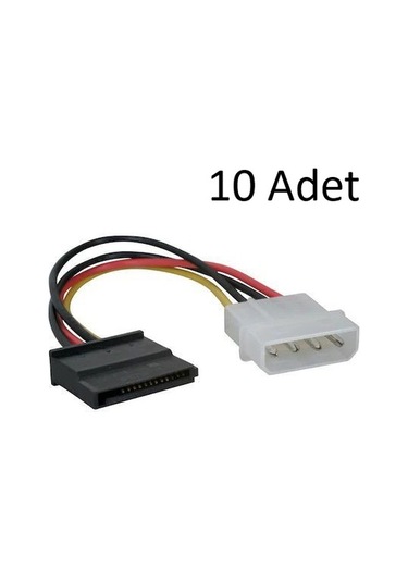 10 Adet 15cm Sata Power Kablo Hdd Güç Kablosu Sata Molex Çevirici