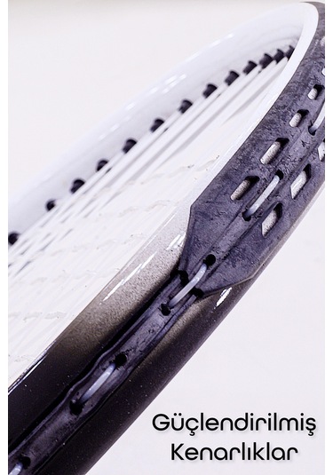 Deluxe 27 İnç Tenis Raketi Çantalı Yetişkin Tennis Racket L2 Grip 68 Cm Neon Sarı 527