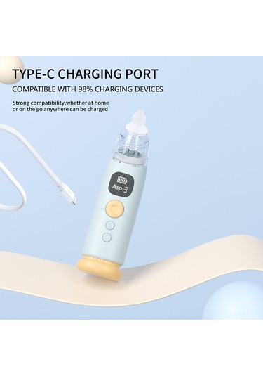 Vkemall Yeşil Bebek Elektrikli Burun Emici, 3 Seviye Emme, Ters Akış Engeli, Sakinleştirici Müzik Ve Işıklı, 3 Silikon Uç İle Usb Şarjlı Bx002