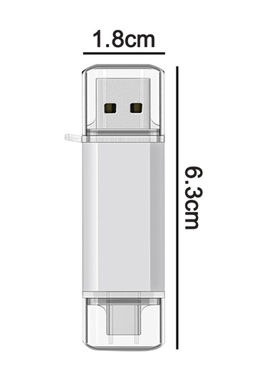 U Disk 128g Mobil Bilgisayar Çift Amaçlı 64g Döner Beyaz