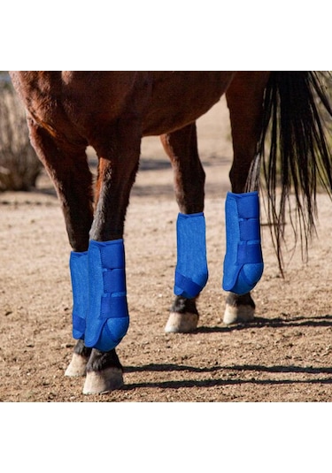 Suntek 4 Adet At Botları Destek Bacak Koruması Atlama Eğitimi Mavi