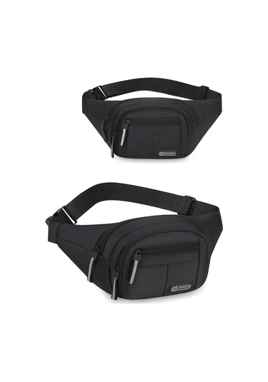 Black Erkek Büyük Kapasiteli Spor Bel Paketi Taşınabilir Anti Siyah