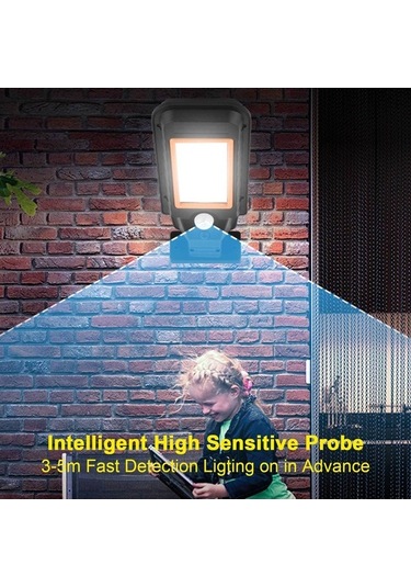 Novahub Tg-ty058 Güneş Enerjili 60 Led Duvar Lambası, Ip65 Su Geçirmez, Uzaktan Kumandalı, 3-5m Hareket Sensörü Diğer