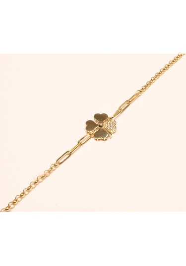 Altın Yonca Ataç Künye-Bileklik Guler1002661 Sarı Altın