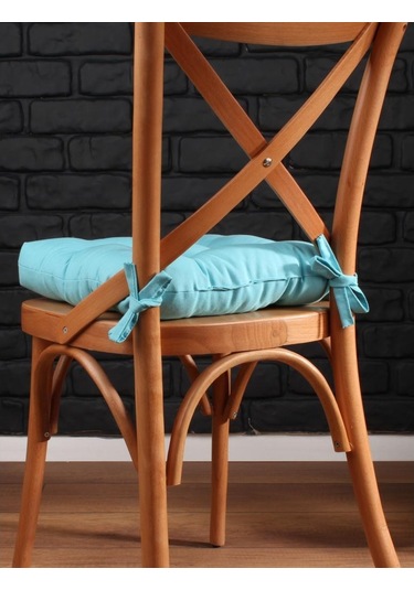 Altınpamuk Altınpamuk Lüx Pofidik Turkuaz Sandalye Minderi Özel Dikişli Bağc