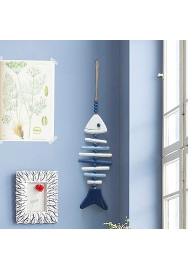 Suntek Deniz Temalı Pratik Çok Amaçlı Ahşap Balık Heykeli 54x12cm