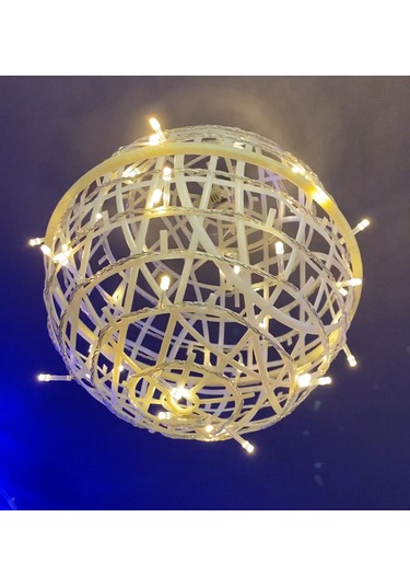 Sekizgen Led 25 Cm Sarkit Yilbaşi Küre Top Dekorati F Aydinlatma Diş Ve I Ç Mekan Uyumlu Gün Işığı