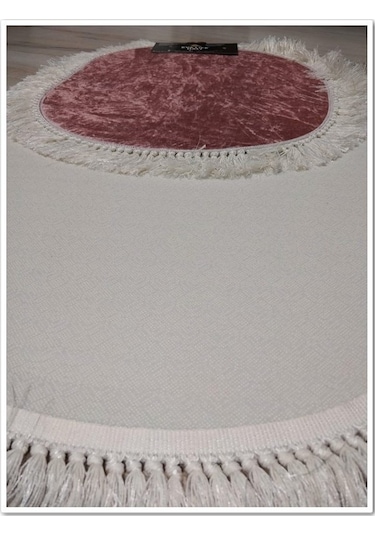 Banyo Eva1889Pudra 2'Li Klozet Takımı Oval Banyo Paspası Pudra