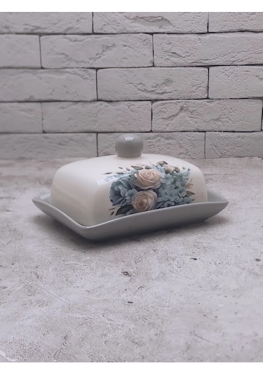 Rosenberg Krem Peynir İçin Kapaklı Seramik Tereyağı Kabı 205333253 Sütlü