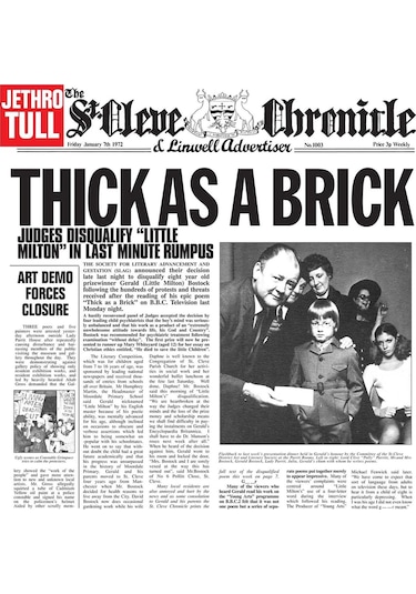 Jethro Tull - Thick As A Brick , 1972 Lp Prog Rock