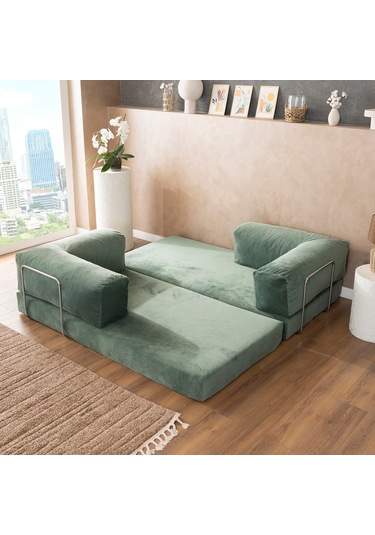 Argimo Godila Çok Amaçlı Sofa Çift Kişilik Yatak Koltuk Yeşil