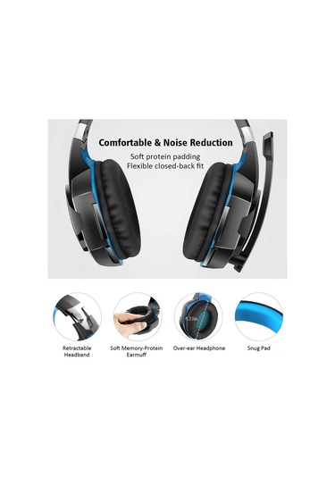 Moveevo Kotıon Each G2000 Kablolu Oyun Kulaklığı - 50mm Sürücü, Yumuşak Kulaklık, Gürültü Azaltma, 360 Ses, Işıklı, 120 Döner Mikrofon Siyah-kırmızı