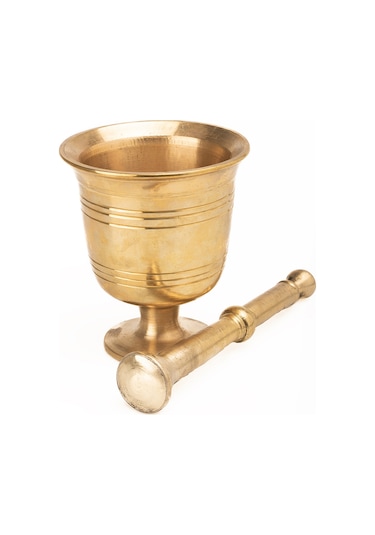 Dmt Gaziantep Bakır Pirinç Döküm Havan Eli Kalınlık:0,6mm Ağız Genişli 6,5cm Ağırlık:0,900gr