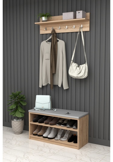 Asra Trend Puflu Ayakkabılık Ve Askılık A-34 Sonoma Sonoma