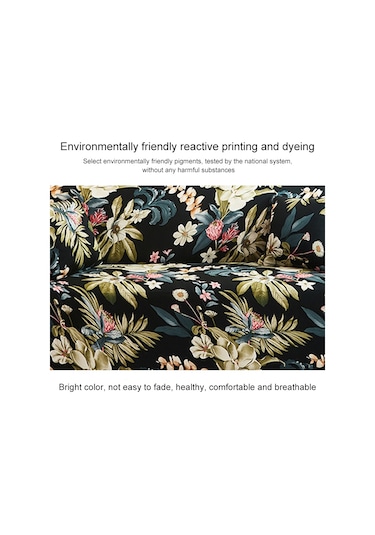 İkili Koltuk Tam Kaplama Elastik Kaymaz Kanepe Kılıfı Orkide Çok Renkli