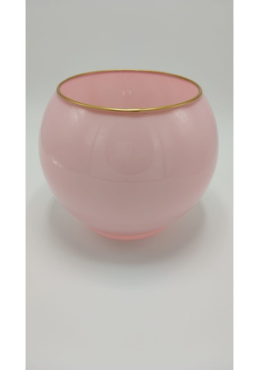 El Yapımı Şık Dekoratif Vazo Pembe Renk 15x18cm