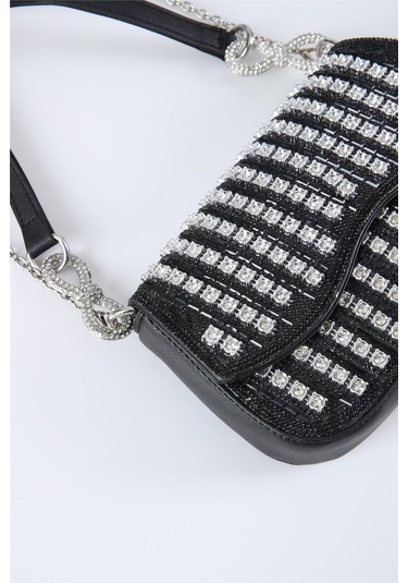 Ççs 17659 Kadın Omuz Askılı Çanta Siyah-gümüş Gümüş - Siyah