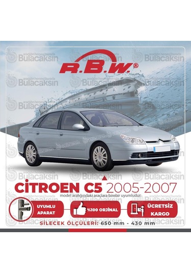 Citroen C5 Muz Silecek Takımı 2005-2007 Rbw