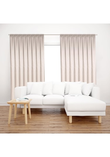 Premier Home Saten Fon Perde 140x260 Krem
