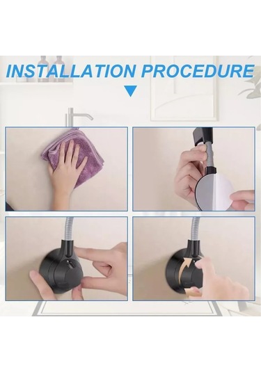 Megaplane Duş Başlığı Tutucu, Vakumlu 201622655 Beyaz